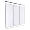 Lugna 2400 x 1801-2700mm Clear Anodised Melamine Wardrobe Triple Sliding Doors