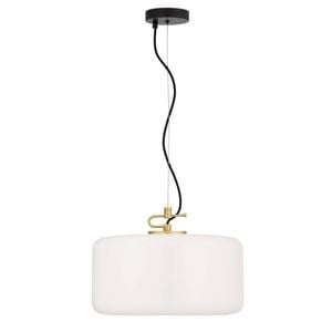 Telbix Korova Modern Pendant Hanging Lamp Light Glass Metal Brass Matt Opal
