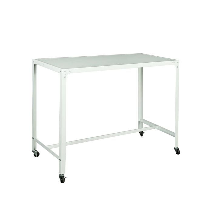 Foret Computer Desk Office Pc Laptop Table Study Workstation Home White Metal