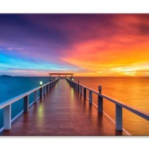 Landscape Of Wooded Bridge  Print 100% Australian Made 120 x 90cm  (Stretched)