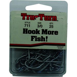 Tru Turn 711 Forged Perma Streel Cone Cut Fishing Hook 25pk 3/0