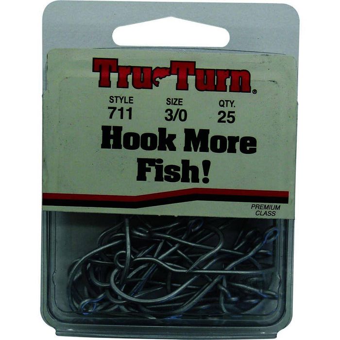 Tru Turn 711 Forged Perma Streel Cone Cut Fishing Hook 25pk 3/0