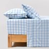 Dreamaker Lola Washed Cotton Yarn Dyed Gingham Sheet Set Sky King