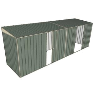 Build-a-Shed 1.5 x 6 x 2m Single and Double Sliding Side Door Skillion Shed - Green