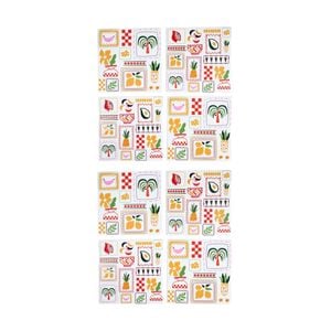 2x 4pc Lvd Funky Mediterranean Inspired Square Ceramic Coaster Set 10x10cm