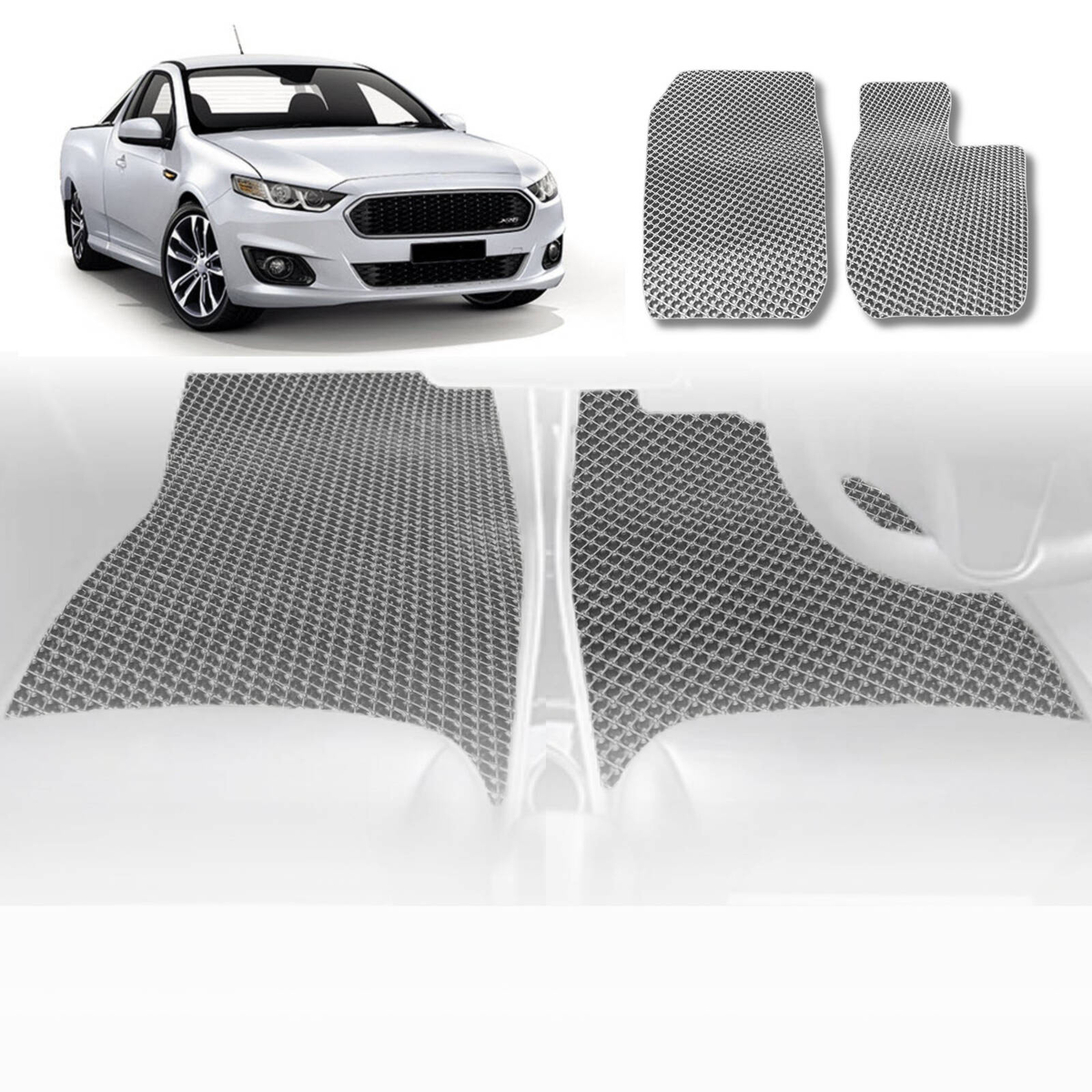 6D Diamond Car Floor Mats for Ford Falcon 2002-2008 Ute Single Cab BA ...