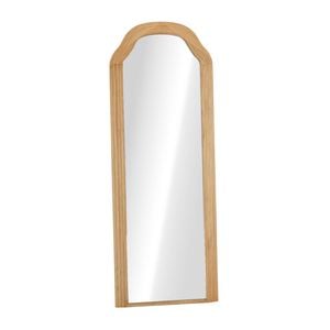 Oikiture Full Length Mirror Floor Makeup Mirrors 165x60cm Natural Wood Bedroom