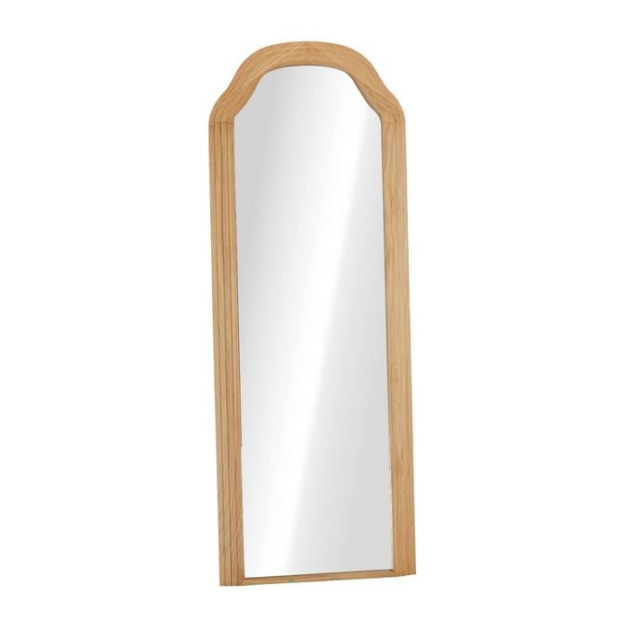 Oikiture Full Length Mirror Floor Makeup Mirrors 165x60cm Natural Wood Bedroom