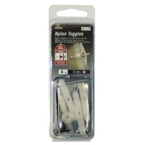 Cobra 6mm White Medium Nylon Toggle - 4 Pack