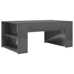 vidaXL Coffee Table High Gloss Grey Engineered Wood Accent Couch Sofa Table