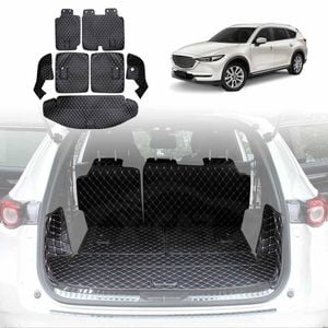 Mazda CX-8 CX8 2018-2024 Premium Custom Made PU Leather Mat Floor Liner Carpet Complete Set