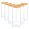 Argon Tableware Glass Storage Jar - Cork Lid - 1.5 Litre - 6x Modern Round Scandi Organisation Container Glass Jar