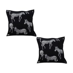 SOGA 2X 45cm Black Light Luxury Zebra Square Cushions
