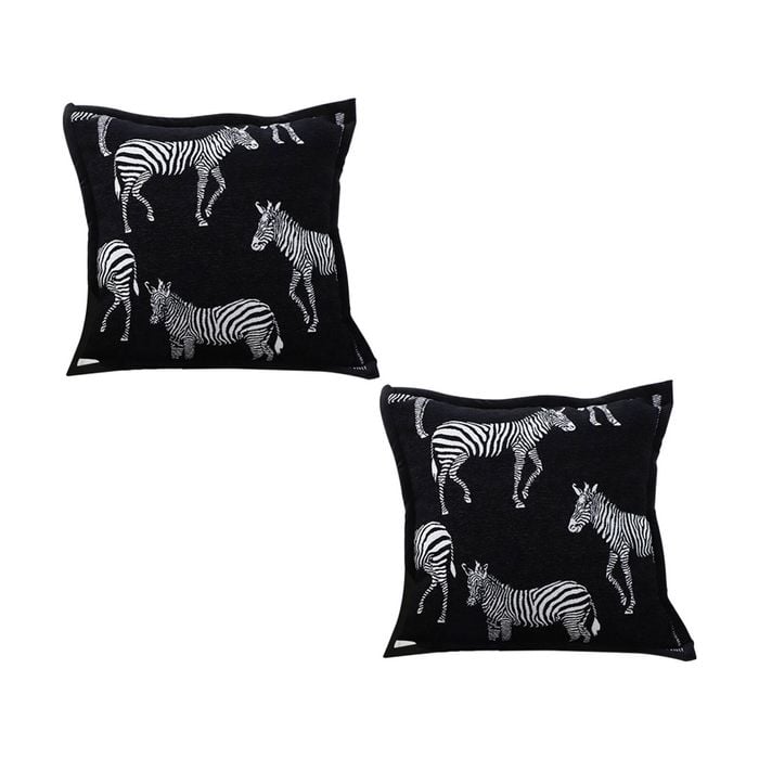 SOGA 2X 45cm Black Light Luxury Zebra Square Cushions