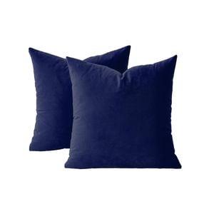 Gioia Casa Twin-Pack Velvet European Pillowcases – Soft Microfibre Pillowcases with Hidden Zipper (Navy Blue, 65cm*65cm)