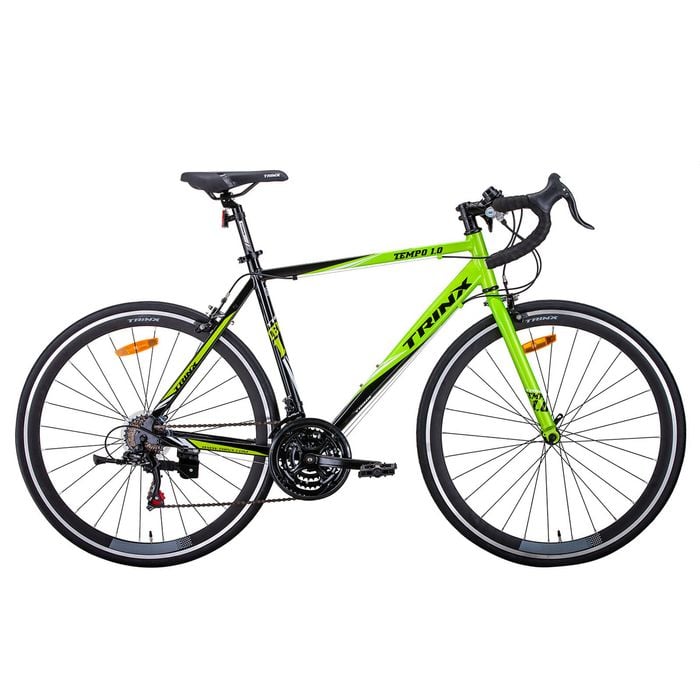 Trinx 700C Road Bike TEMPO1.0 Shimano 21 Speed Racing Bicycle Black Green 59cm Bunnings Australia