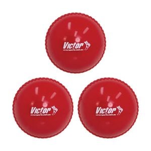 3PK Victor Cricket Ball Plastic Soft Material Suitable For Young Players