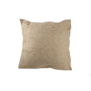 Maine & Crawford Idania 50x50cm Hessian Fringed Cotton Cushion - Mustard