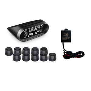 Promata Mata 2 Solar Tyre Pressure Monitor With Carbon Fiber Finish - 10 External Sensors - With Booster