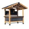 Backyard Discovery Palisade 2.7 m x 1.8 m Cedar Wood Outdoor Bar with Galvanized Steel Roof, Bar Tops, and PowerPort