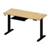 Oikiture 150cm Electric Standing Desk with Drawer Dual Motor Black Oak