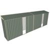 Build-a-Shed 0.8 x 6 x 2m Skillion Shed with Dual Single Sliding Side Doors - Green