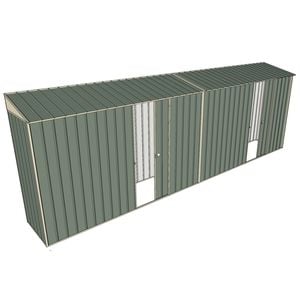 Build-a-Shed 0.8 x 6 x 2m Skillion Shed with Dual Single Sliding Side Doors - Green