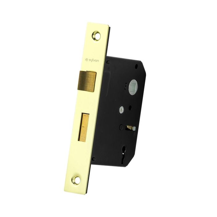 Sylvan 60mm Polished Brass 3 Lever Mortice Lock