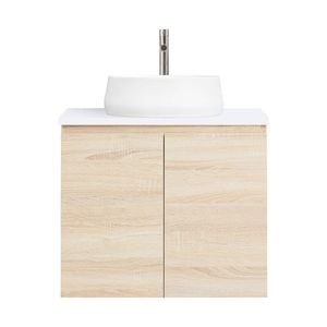 CIBO 600mm Coast Veneer Nordic Wall Hung Bathroom Vanity With White Matte Pod Basin