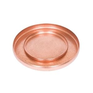 Set Of 2 Ssh Collection Lennox Round 40 And 60cm Serving Trays - Hammered Antique Copper