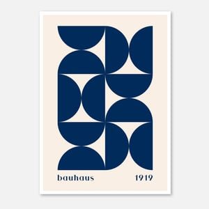 Galrie Bauhaus 1919 - Elegant Minimalist Geometric Art Print for Modern Interiors, Poster Only, A4 21 x 30cm (8 x 12inch)