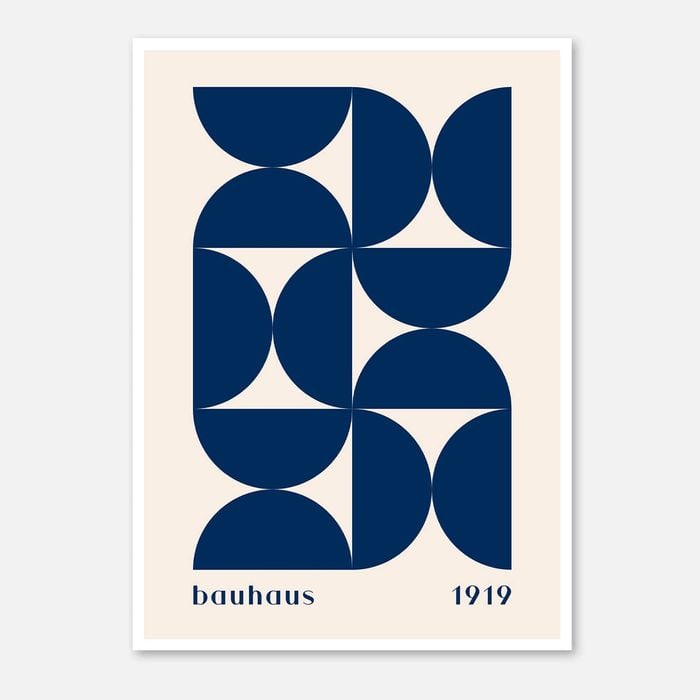 Galrie Bauhaus 1919 - Elegant Minimalist Geometric Art Print for Modern Interiors, Poster Only, A4 21 x 30cm (8 x 12inch)