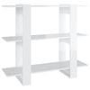 vidaXL Book Cabinet/Room Divider High Gloss White Bookcase Storage Organiser