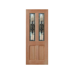 Woodcraft 2040 x 820 x 40mm Entrance Door Cass TG9BB Blue bevelled Gold leadlite