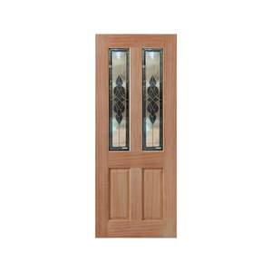 Woodcraft 2040 x 820 x 40mm Entrance Door Cass TG9BB Blue bevelled Gold leadlite