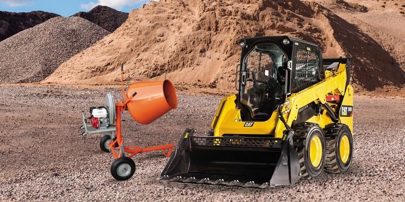 yellow digger on construction site