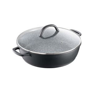 STONEX2 Ceramic Non Stick Cast Aluminium Saute Pan with Lid 32cm Baccarat
