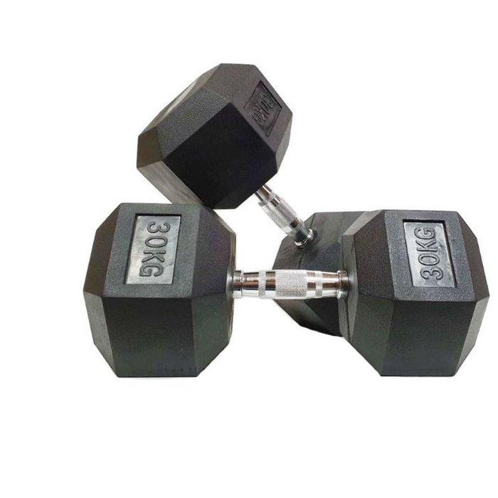 Morgan Rubber Hex Dumbbells - Pair [30kg]