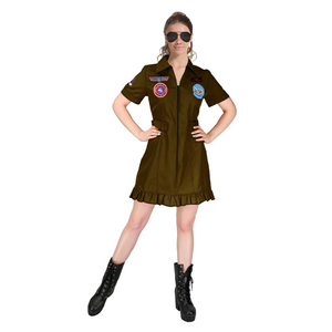 Wos AIR FORCE FIGHTER PILOT COSTUME Top Gun Space Army Costume Halloween XS/S Heights 155-165cm
