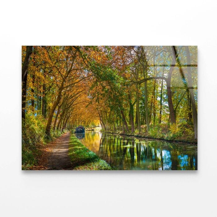 Barge on Canal   Print 100% Australian Made 50 x 40cm  (Acrylic)