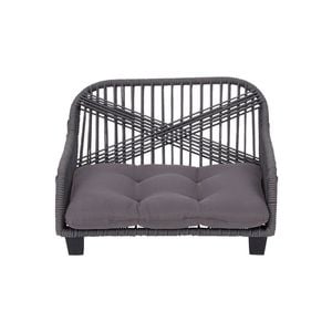 Teamson Pets Lachesis Outdoor Woven Rope Cat or Small Dog Daybed with Cushion