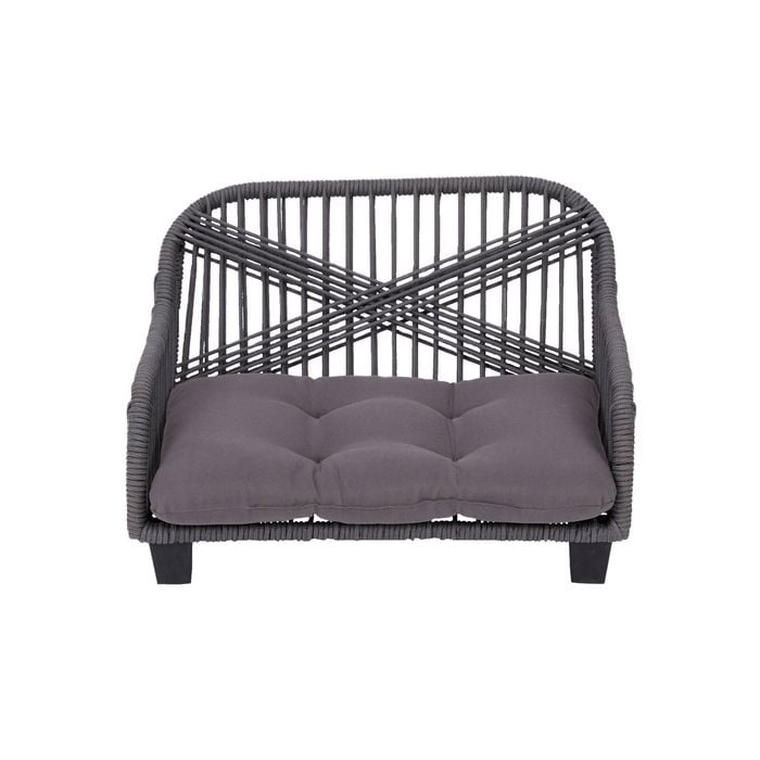 Teamson Pets Lachesis Outdoor Woven Rope Cat or Small Dog Daybed with Cushion