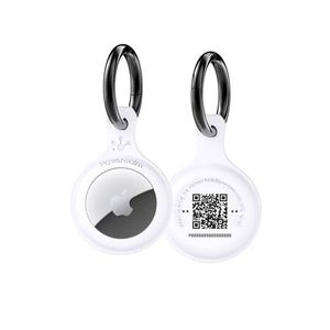 Pawview Smart Airtag Holder, Qr Code Collar Holder For Cats And Dogs - White