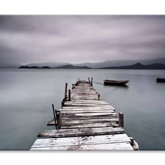 Look On Pier and Boat Photograph  Print 100% Australian Made 150 x 100cm  (Stretched)