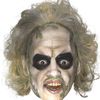 Rubies Beetlejuice Adult 3/4 Vinyl Mask Painted Features Attached Hair - Grey