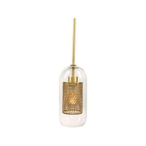 Brilliant Cian 13cm DIY Brass Mesh and Glass Pendant Light