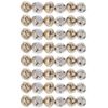 8x 6pc Urban Metal Striped Bells Hanging Christmas Decoration 5cm Gold