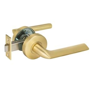 Delf Satin Brass Alicante Passage Lever Set