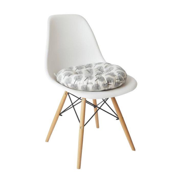 Anypillow White Seat Cushion – White Tree Print Design