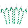 Catzon 6 Pcs Glitter Candy Cane Christmas Ornaments with Golden Ropes-Green